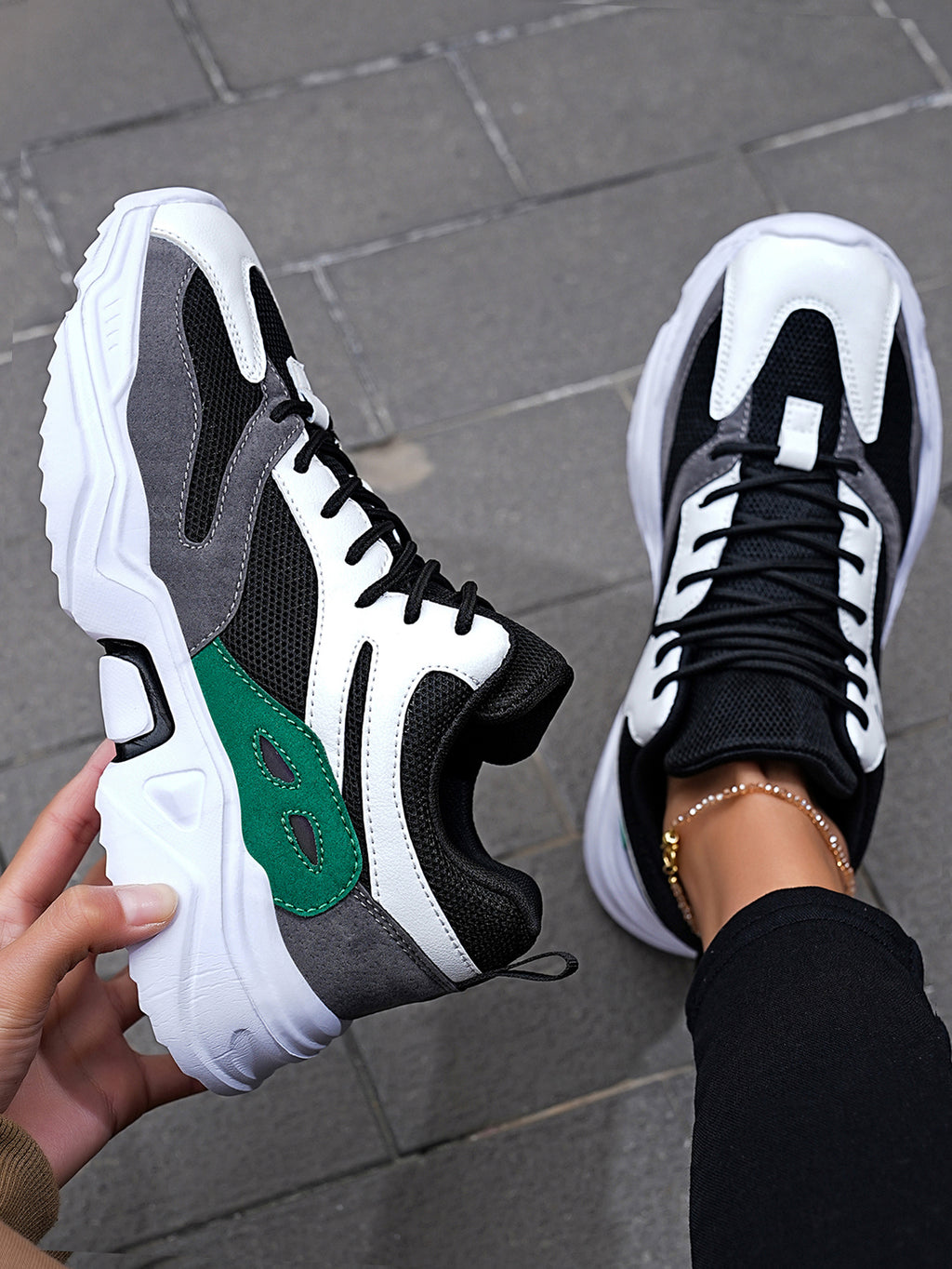 2025 New Style Men's Women's Dad Shoes - Fashionable Thick-Soled, Breathable, Comfortable, Non-Slip & Wear-Resistant PU Outdoor Hiking Shoes for Daily Wear