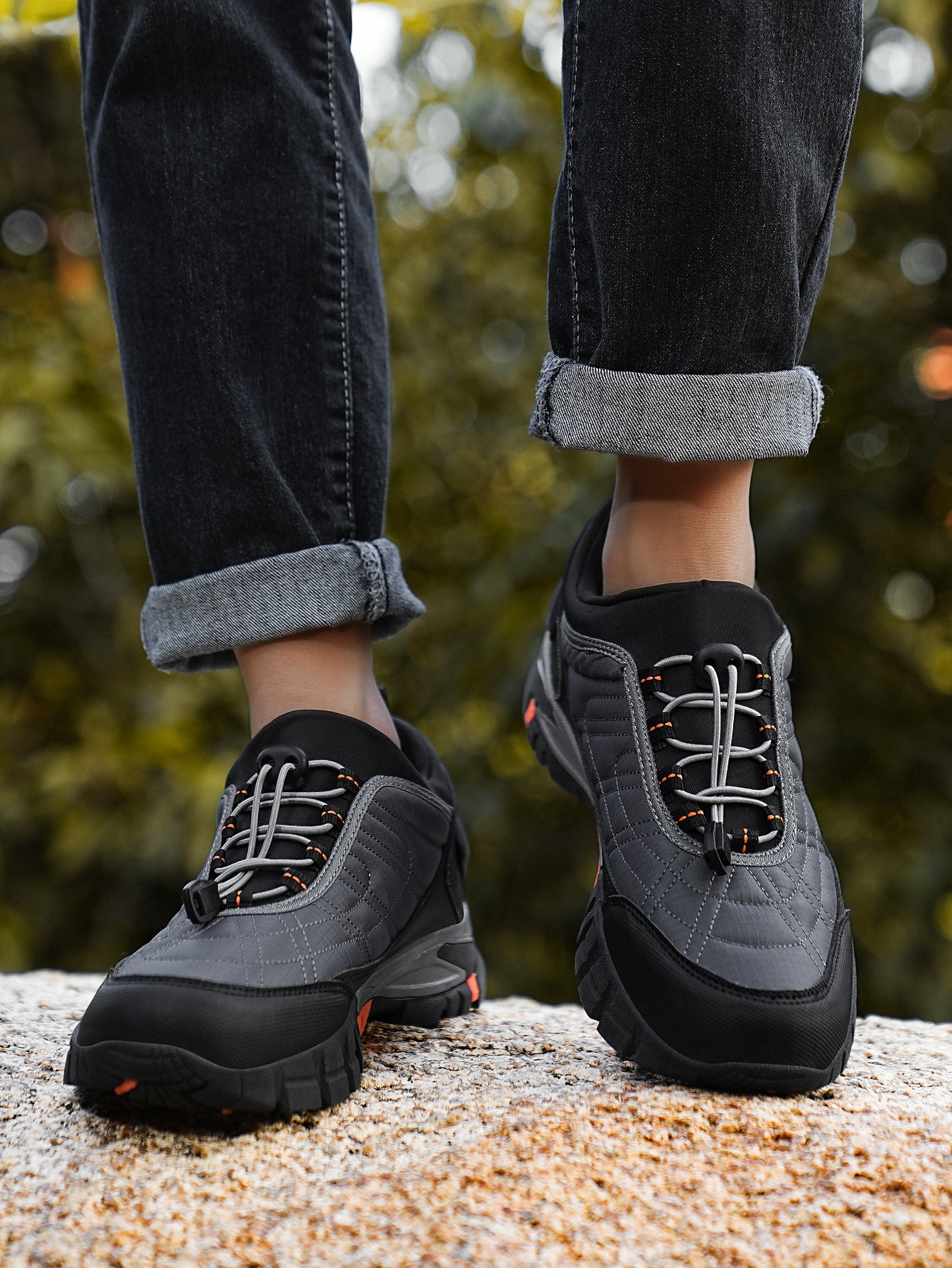 Men's HUMTTO Waterproof Hiking Shoes - Non-Slip Traction Outdoor Trekking Sneakers with Shock-Absorbing Sole