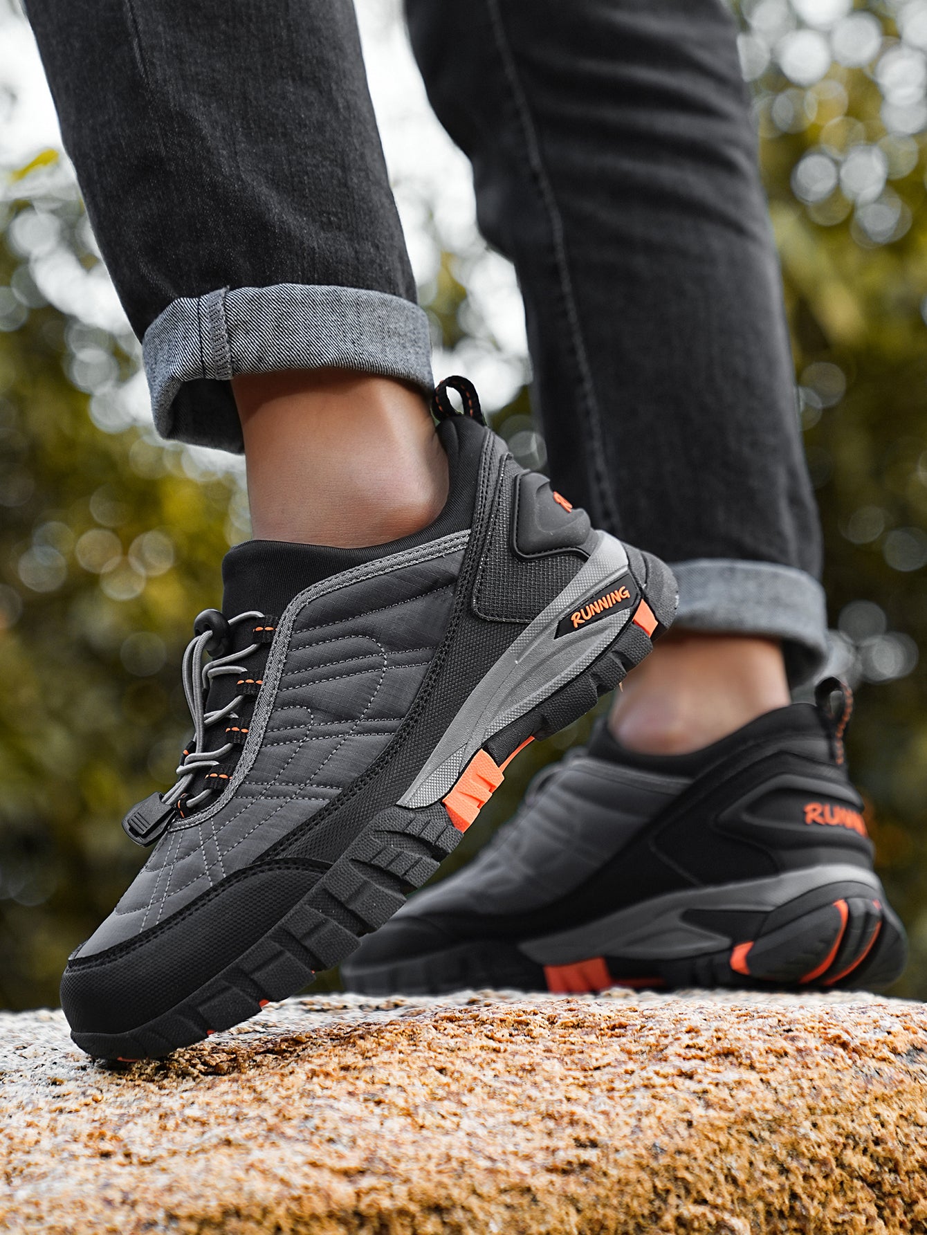 Men's HUMTTO Waterproof Hiking Shoes - Non-Slip Traction Outdoor Trekking Sneakers with Shock-Absorbing Sole