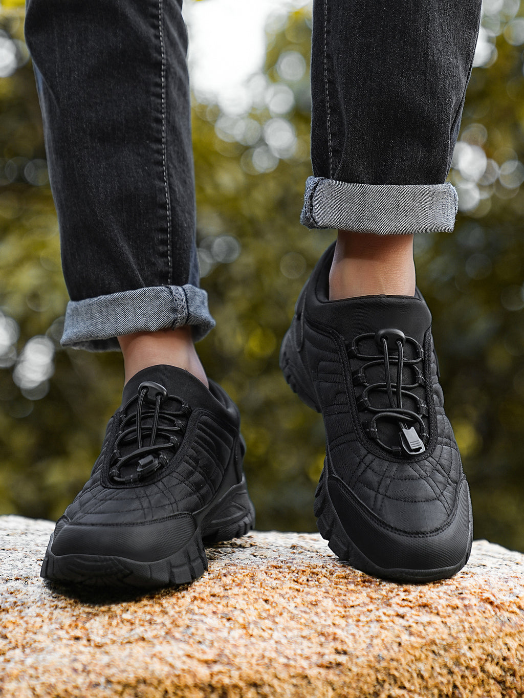 Men's HUMTTO Waterproof Hiking Shoes - Non-Slip Traction Outdoor Trekking Sneakers with Shock-Absorbing Sole