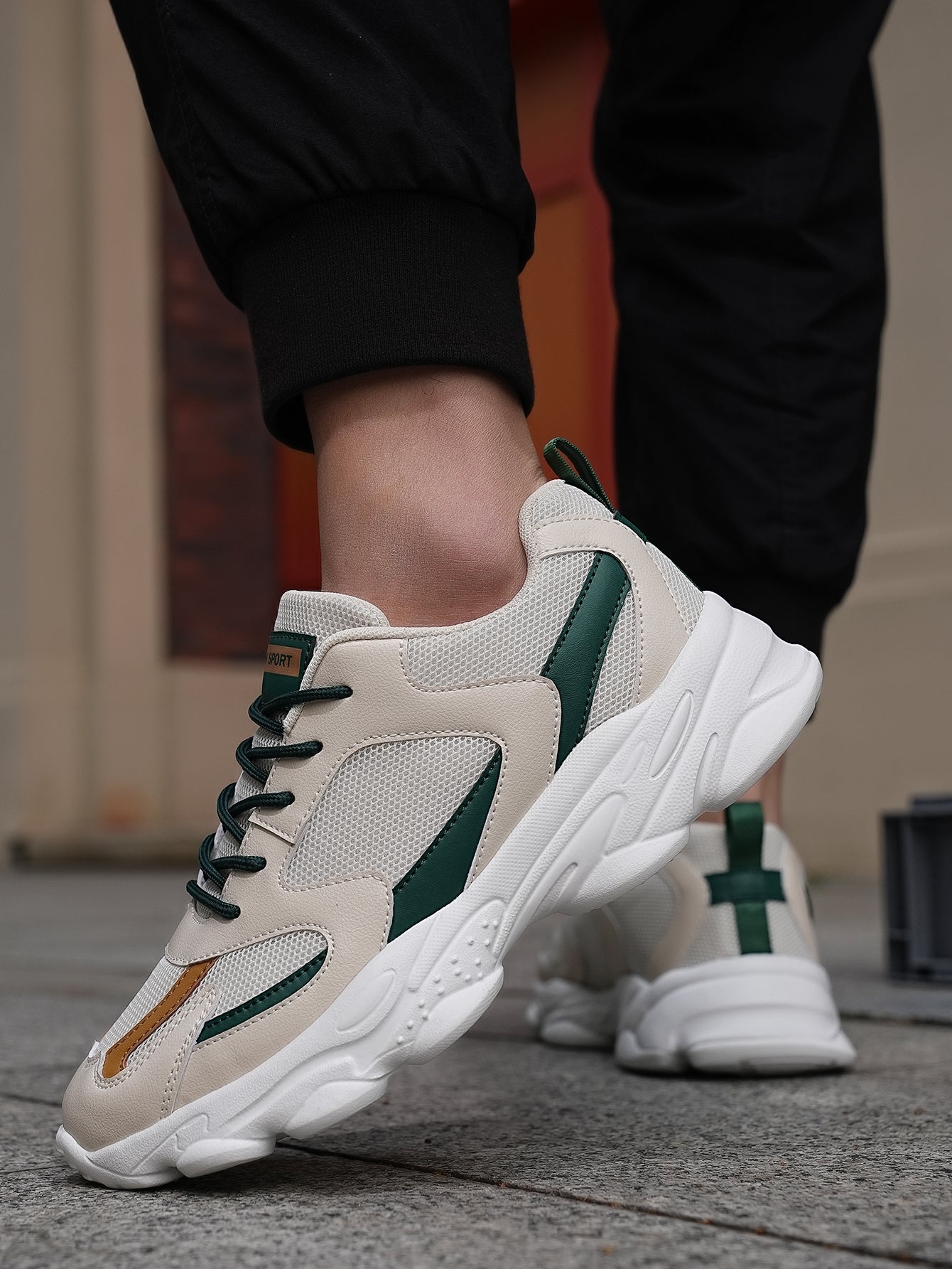 2025 New Style Men's Dad Shoes - Fashionable Thick-Soled, Breathable, Comfortable, Non-Slip & Wear-Resistant PU Outdoor Hiking Shoes for Daily Wear