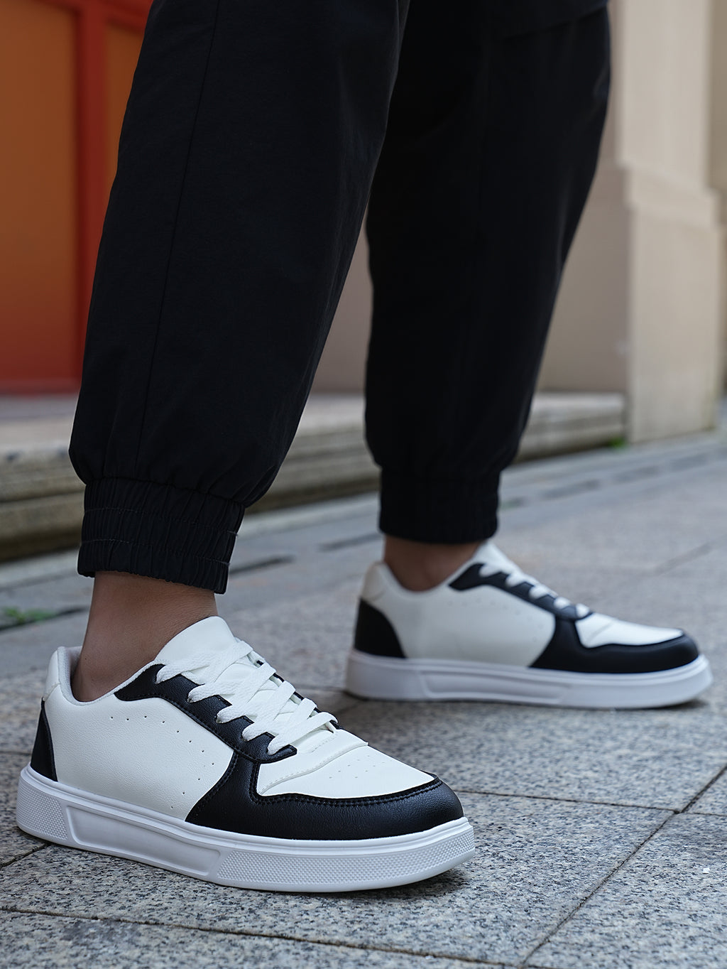 2025 New Men's Casual Sneakers - White & Gray Color-Block, Comfortable Lightweight Lace-Up Low-Top Shoes for Daily Wear