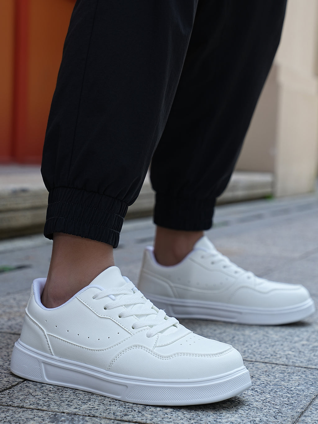 2025 New Men's Casual Sneakers - White & Gray Color-Block, Comfortable Lightweight Lace-Up Low-Top Shoes for Daily Wear