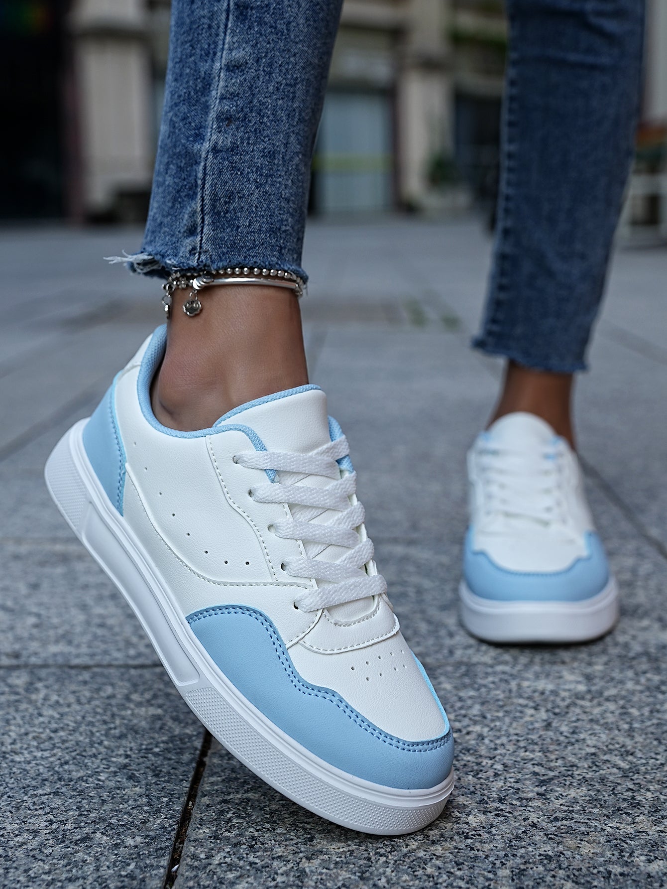 2025 New Men's Casual Sneakers - White & Gray Color-Block, Comfortable Lightweight Lace-Up Low-Top Shoes for Daily Wear