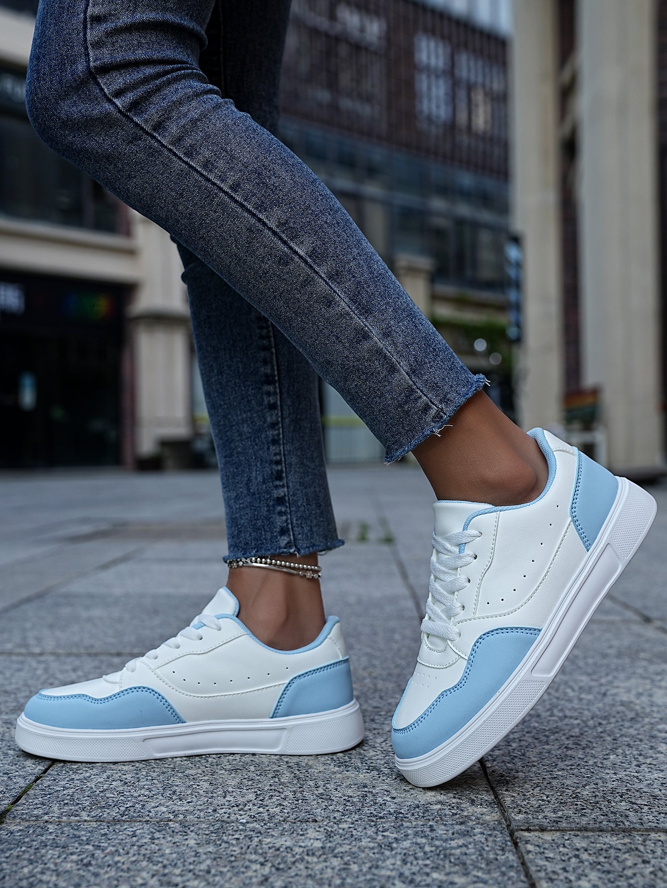 2025 New Men's Casual Sneakers - White & Gray Color-Block, Comfortable Lightweight Lace-Up Low-Top Shoes for Daily Wear