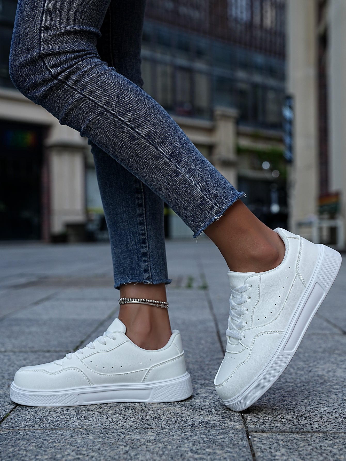 2025 New Men's Casual Sneakers - White & Gray Color-Block, Comfortable Lightweight Lace-Up Low-Top Shoes for Daily Wear