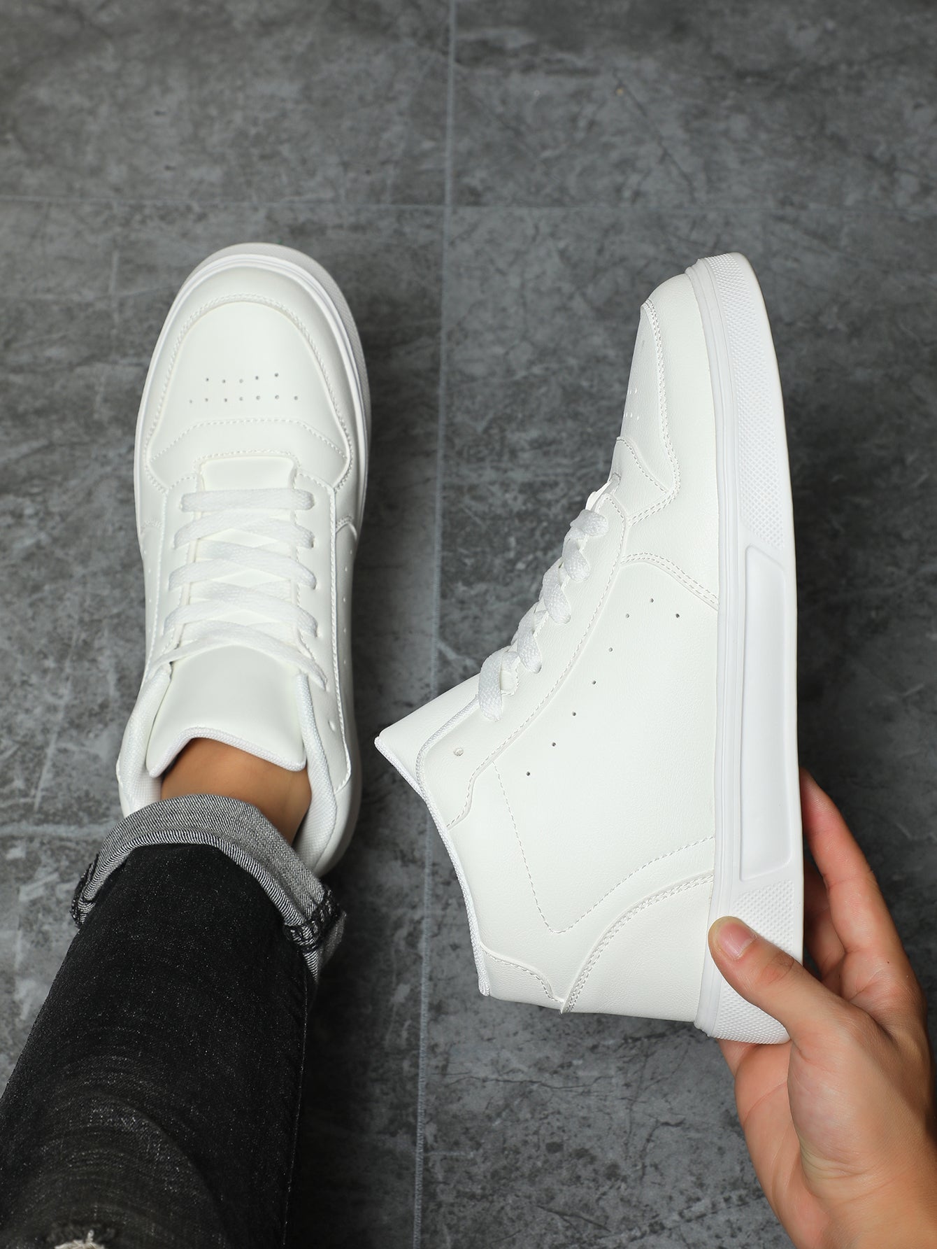 Men's Black Chunky Dad Shoes - Fashion Mesh & Leather Platform Sneakers for Casual Street Style & Comfortable Daily Wear