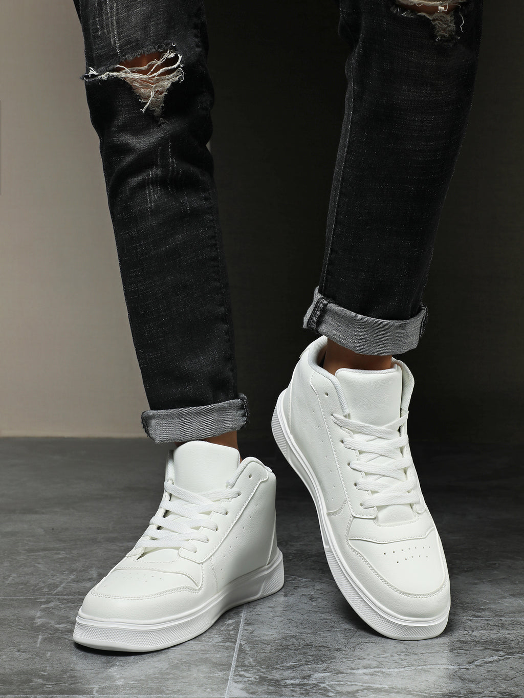 Men's Black Chunky Dad Shoes - Fashion Mesh & Leather Platform Sneakers for Casual Street Style & Comfortable Daily Wear