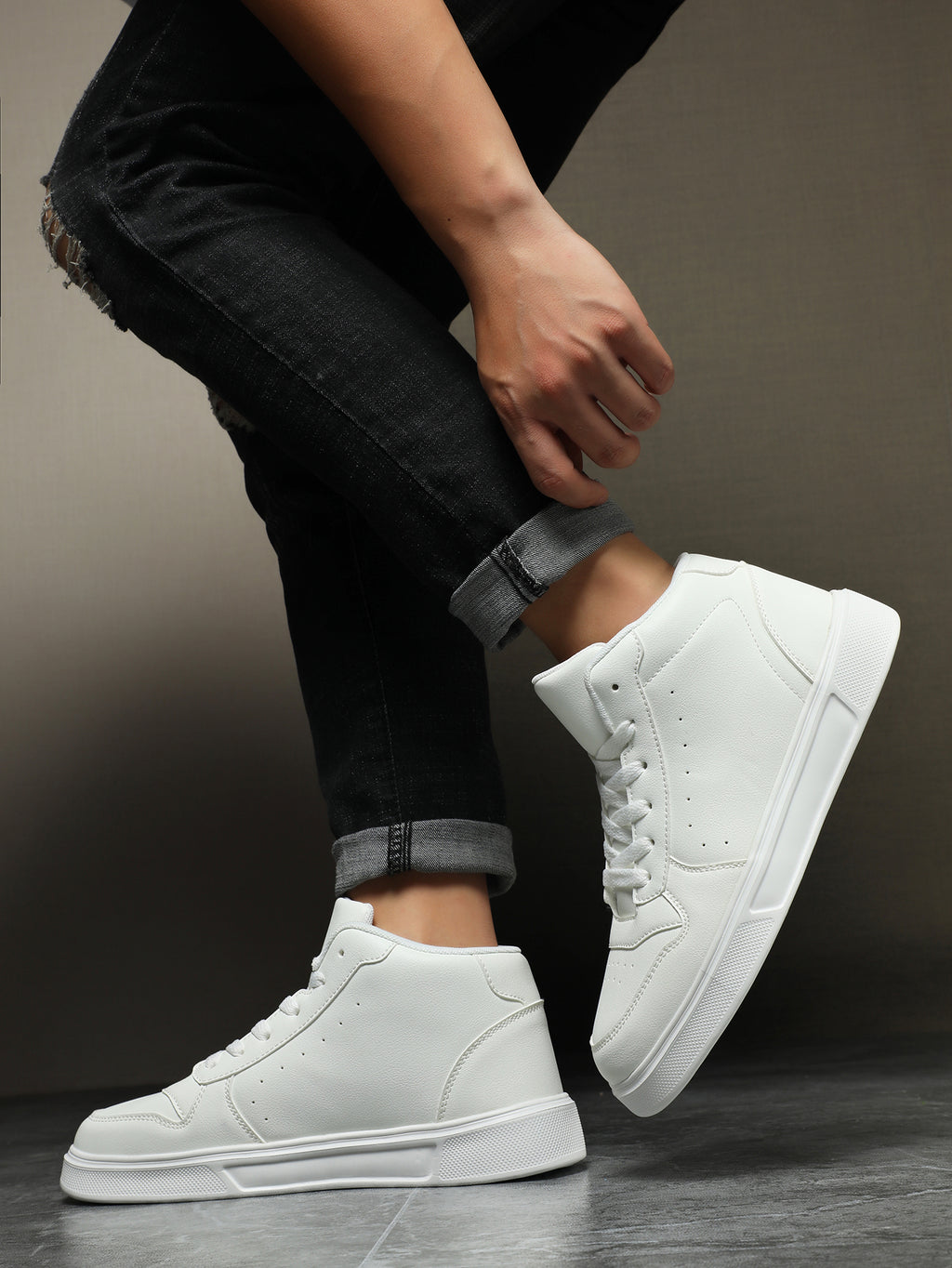 Men's Black Chunky Dad Shoes - Fashion Mesh & Leather Platform Sneakers for Casual Street Style & Comfortable Daily Wear