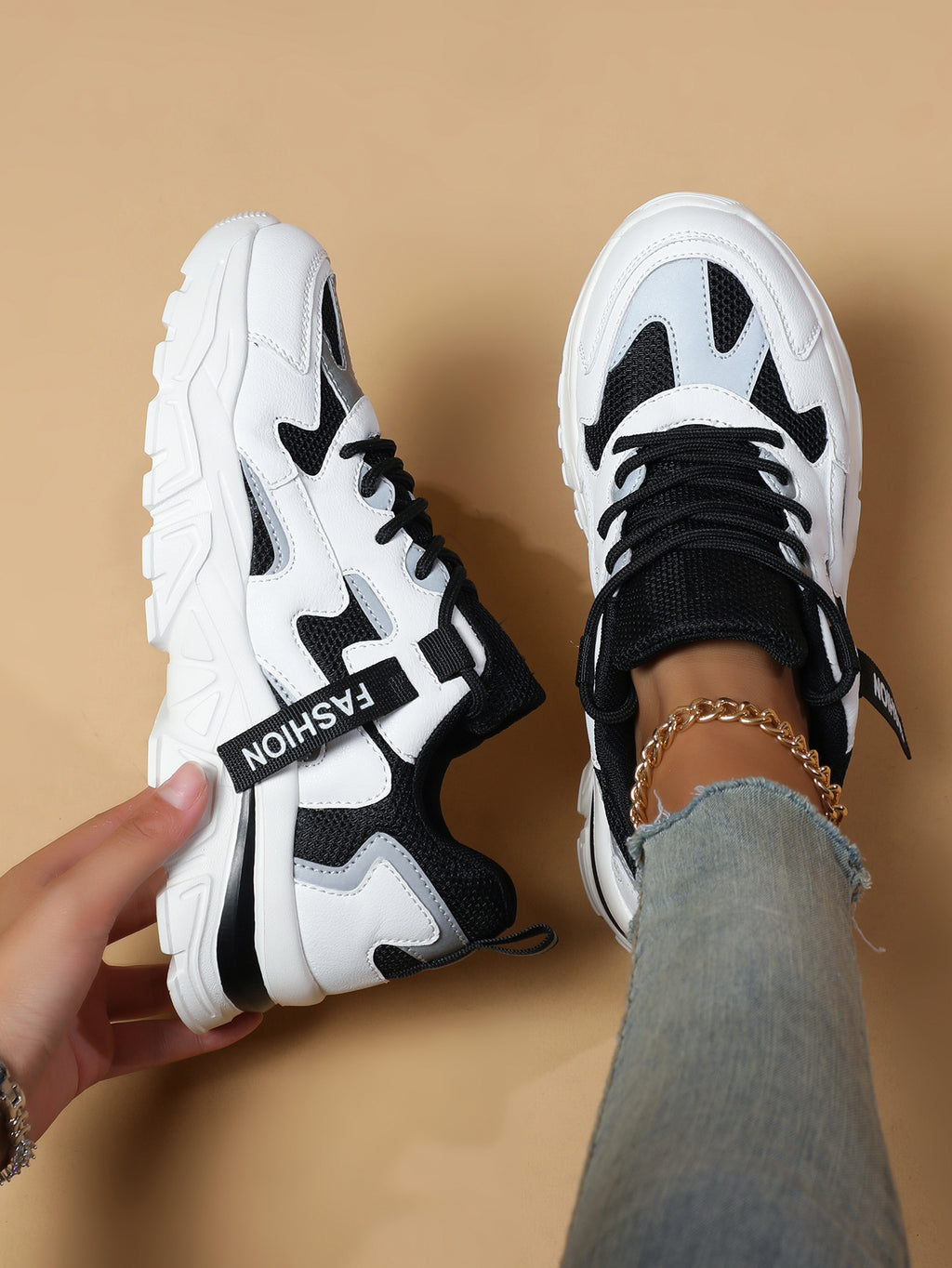 2025 New Fashion Chunky Sole Running Shoes - Comfortable, Wear-Resistant, Anti-Slip, Breathable Dad Sneakers for Youth, Campus, Outdoor & Casual Sports