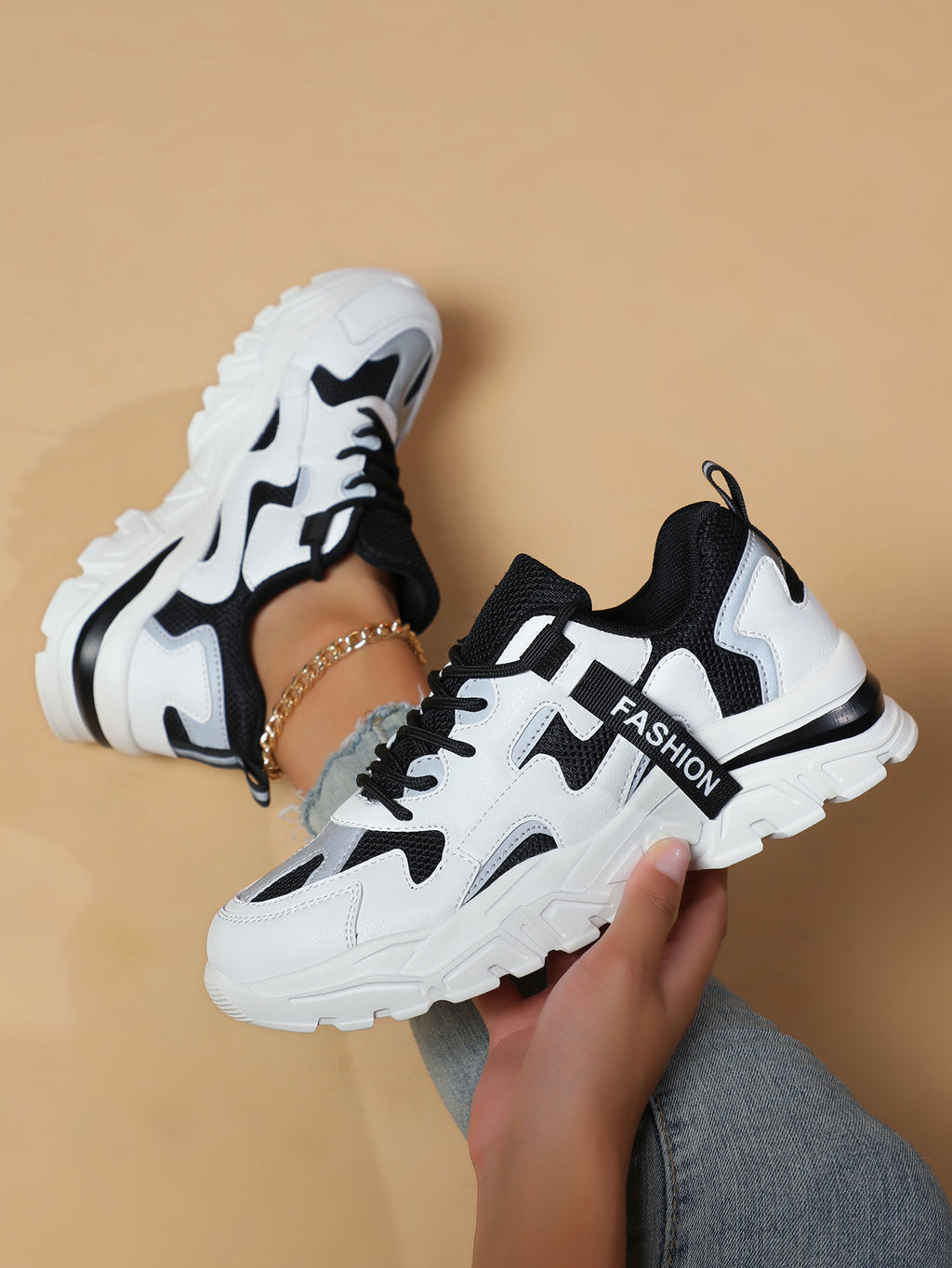 2025 New Fashion Chunky Sole Running Shoes - Comfortable, Wear-Resistant, Anti-Slip, Breathable Dad Sneakers for Youth, Campus, Outdoor & Casual Sports