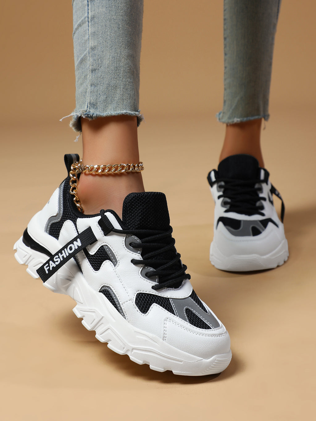 2025 New Fashion Chunky Sole Running Shoes - Comfortable, Wear-Resistant, Anti-Slip, Breathable Dad Sneakers for Youth, Campus, Outdoor & Casual Sports