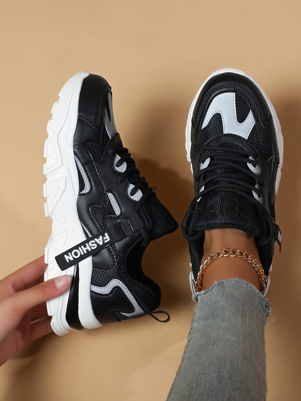 2025 New Fashion Chunky Sole Running Shoes - Comfortable, Wear-Resistant, Anti-Slip, Breathable Dad Sneakers for Youth, Campus, Outdoor & Casual Sports