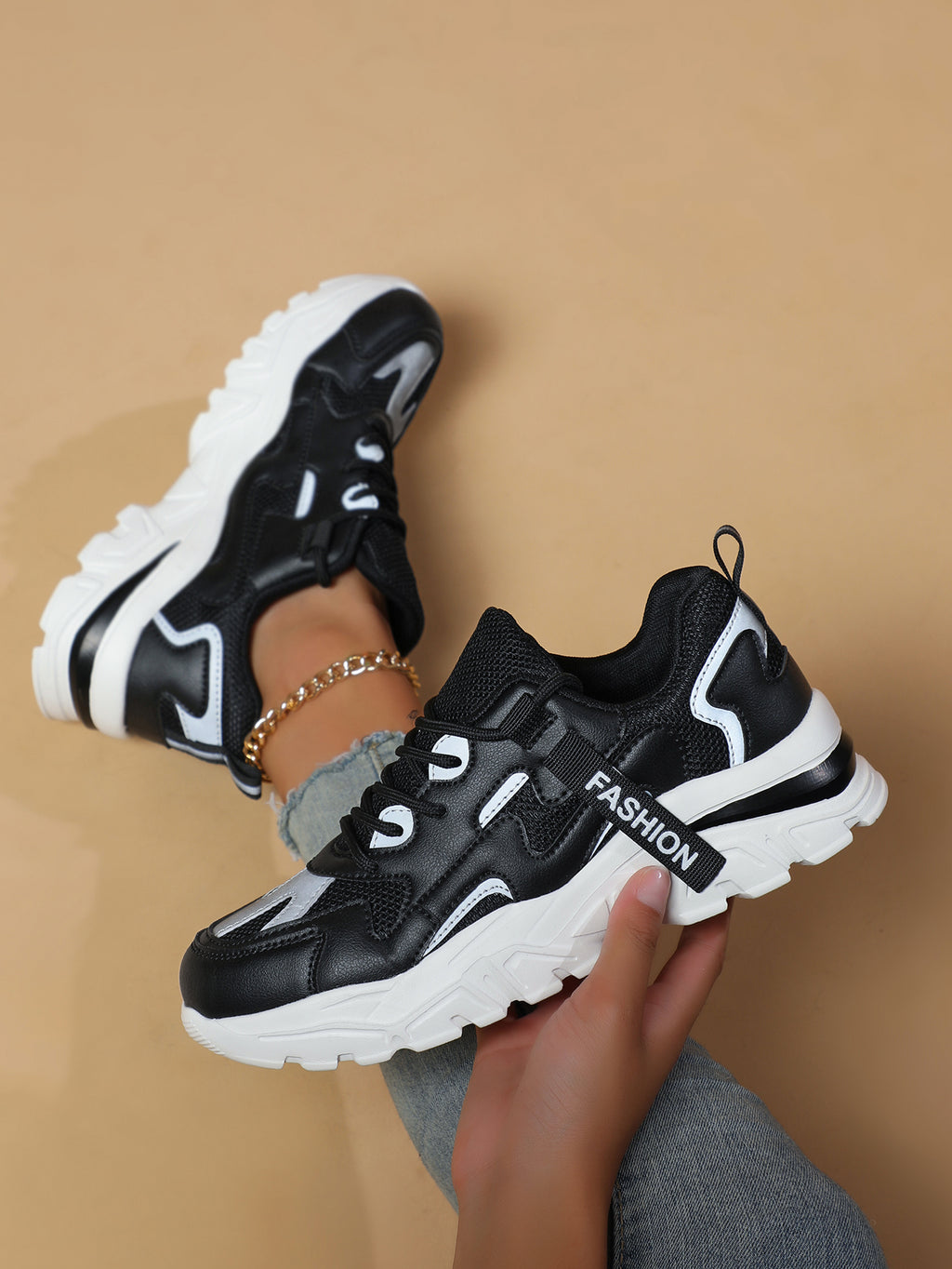 2025 New Fashion Chunky Sole Running Shoes - Comfortable, Wear-Resistant, Anti-Slip, Breathable Dad Sneakers for Youth, Campus, Outdoor & Casual Sports