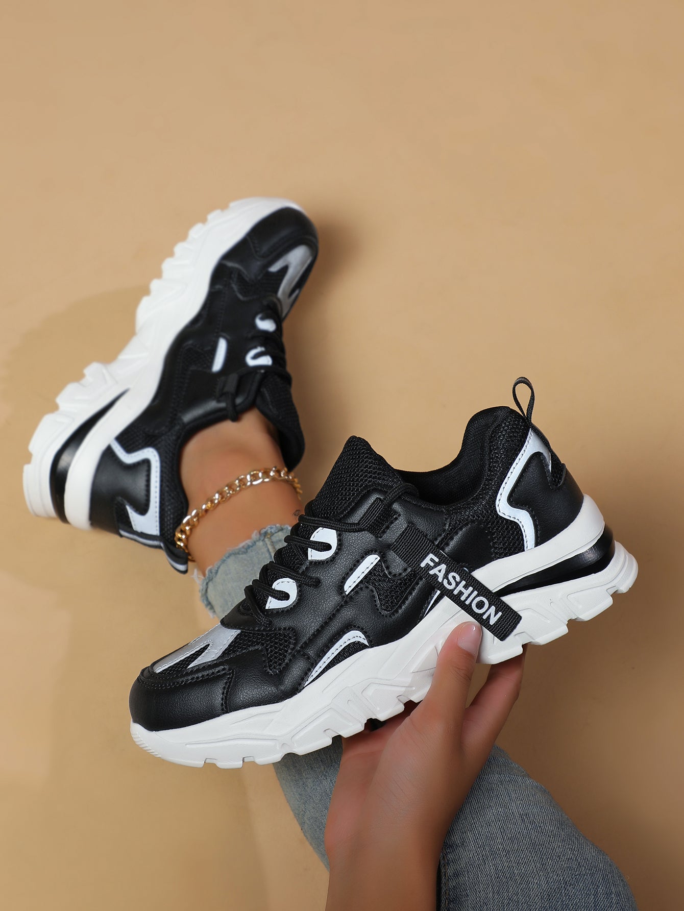 2025 New Fashion Chunky Sole Running Shoes - Comfortable, Wear-Resistant, Anti-Slip, Breathable Dad Sneakers for Youth, Campus, Outdoor & Casual Sports