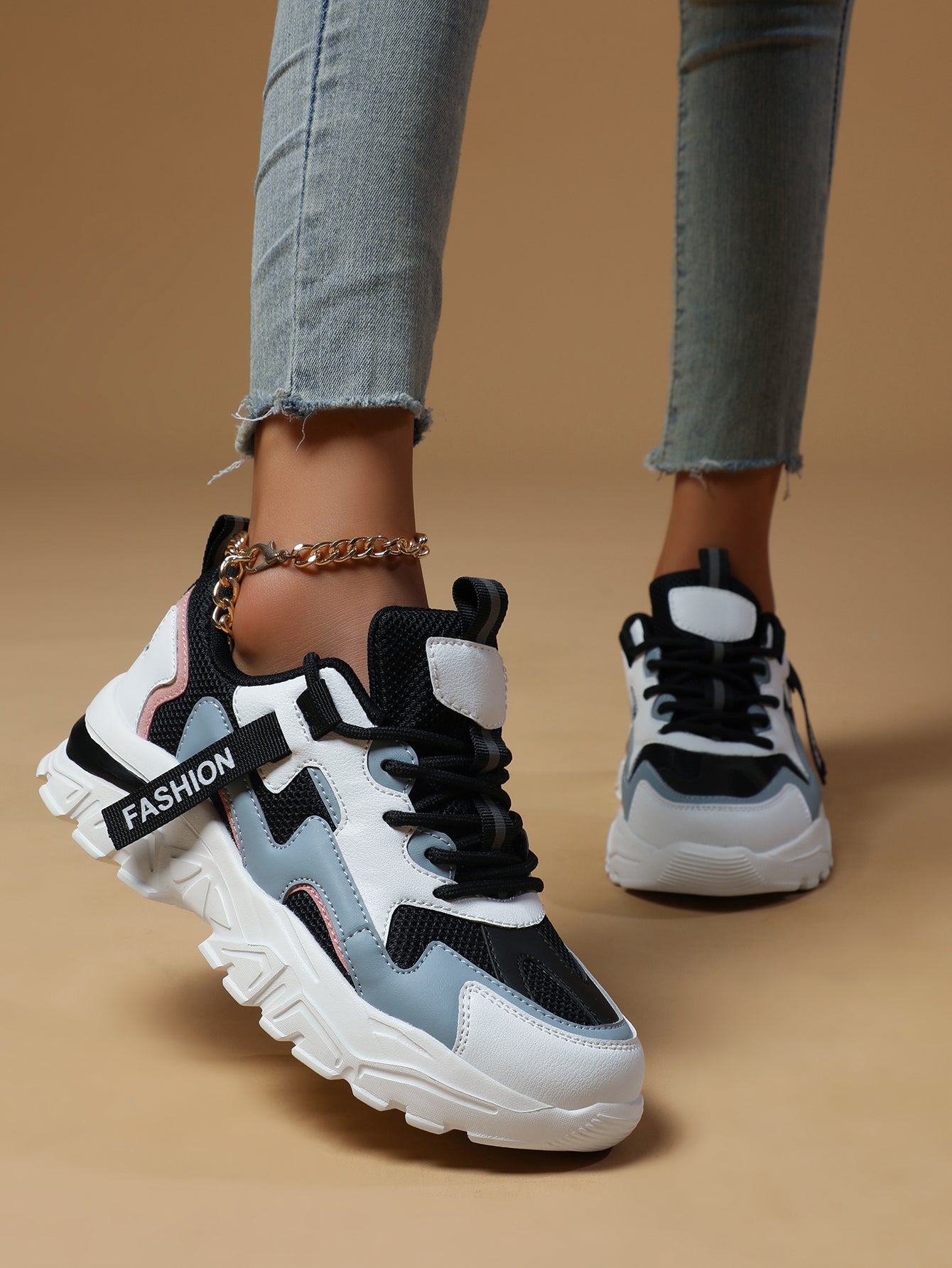 2025 New Fashion Chunky Sole Running Shoes - Comfortable, Wear-Resistant, Anti-Slip, Breathable Dad Sneakers for Youth, Campus, Outdoor & Casual Sports